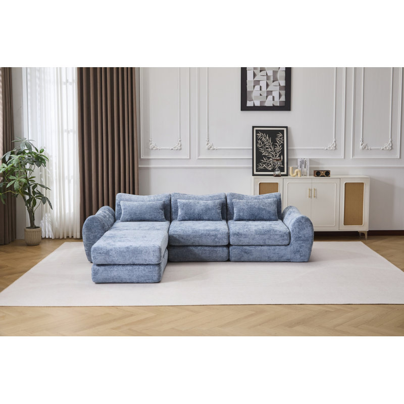 Canapé modulaire Wave Chenille, Blue