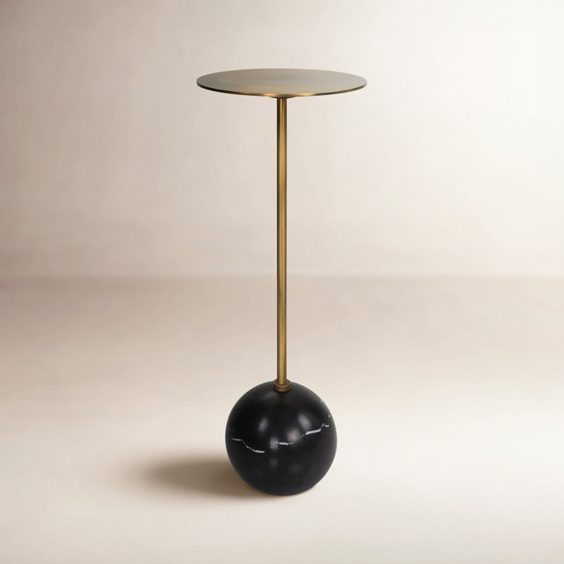 Chaniece End Table, Brushed Brass/Black