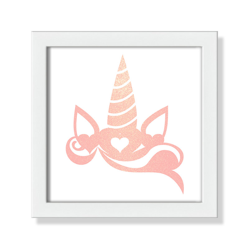 Adhésif décoratif «Be the Unicorn 1» Be a Unicorn, 8" H x 8" W x 1.18" D, Encadré de boîte blanc