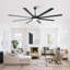 Harrigan 60"/75" 8 Aluminum Blades Industrial Dimmable Ceiling Fan with LED Lights and Remote Control-539702593