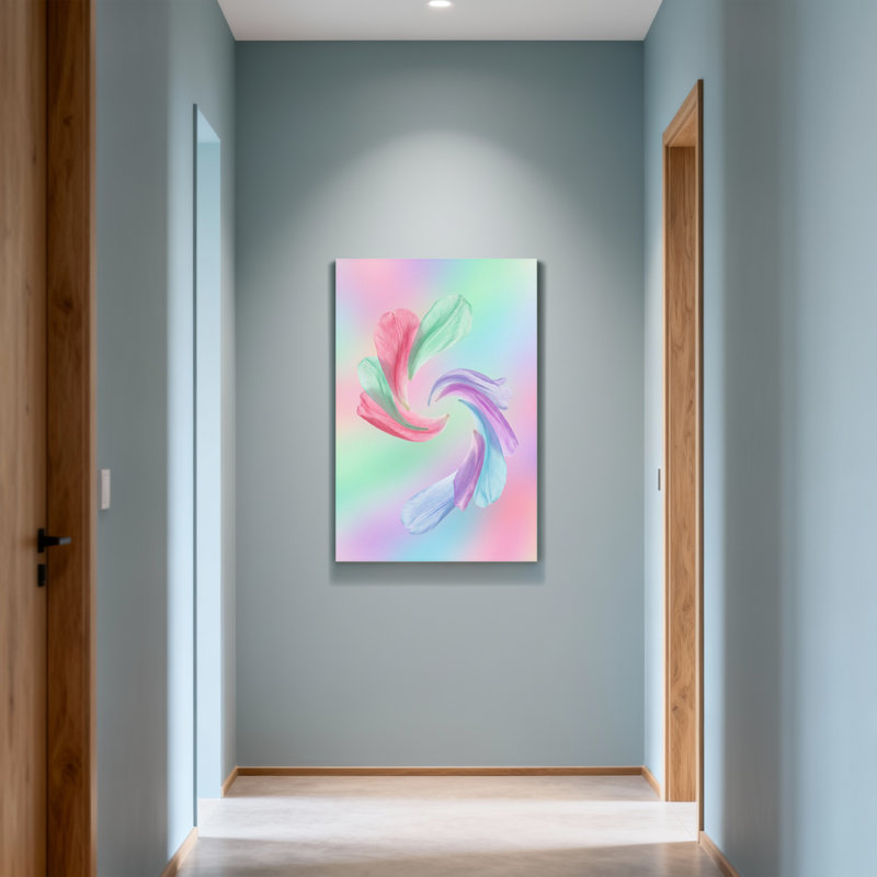 «Plants & Flowers Pastel Floral Swirl», reproduction d'art sur toile, H 30 po x l 20 po