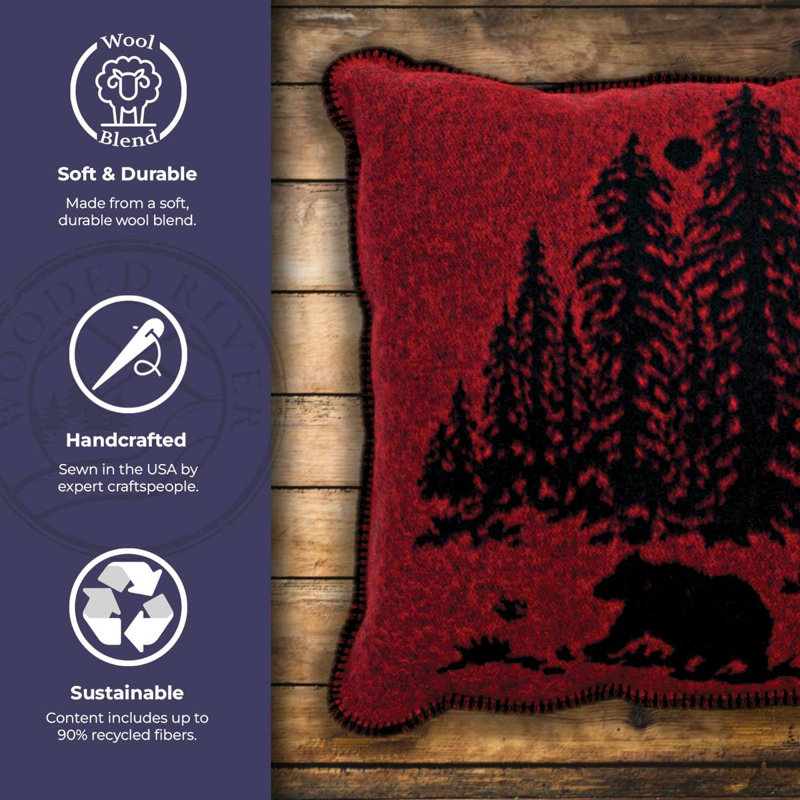 Wooded River Bear - Coussin décoratif - 20 x 20