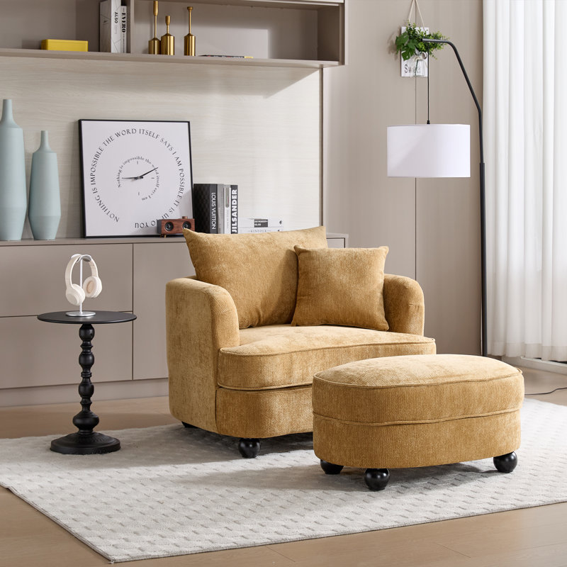 Canapé 40,2 po Chenille, Jaune
