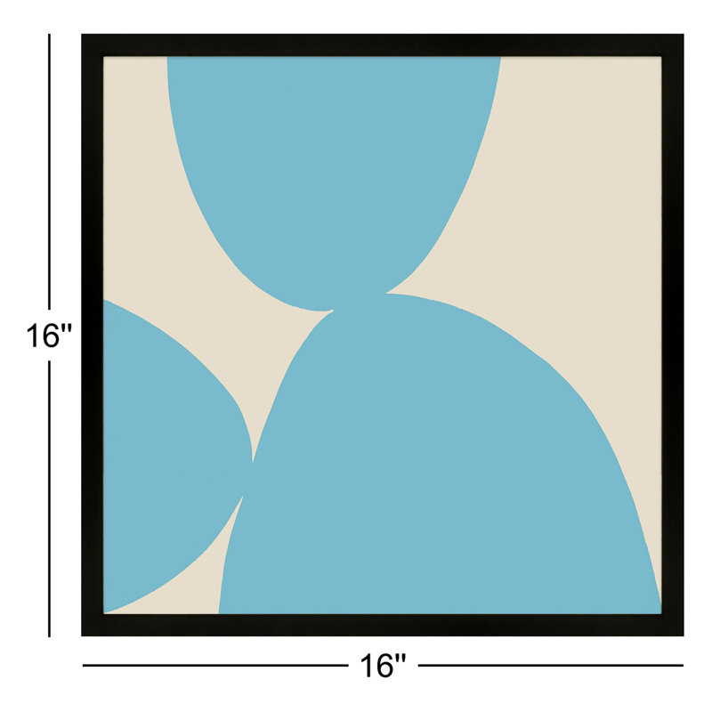 Blue Ink 1 Painting by Lee Lessem, 16" H x 16" W x 1.25" D, Black Framed