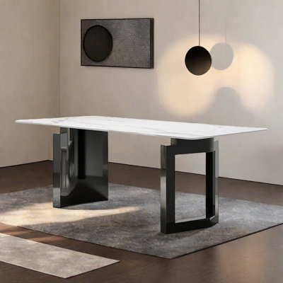 Table de salle à manger italienne en ardoise minimaliste