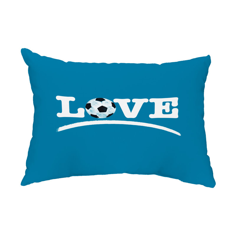  Housse et insert d'oreiller rectangulaire Love, Bleu