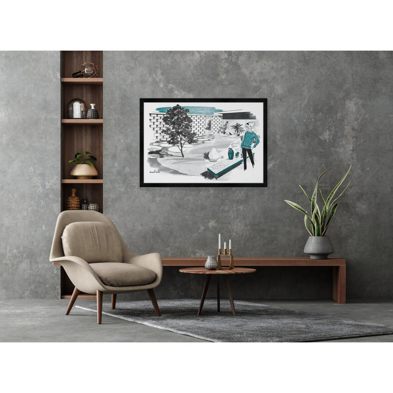 Mid Century Backyard Print