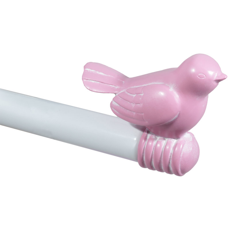 Tringle à rideaux simple réglable Kolb, 48 po à 84 po, Rose
