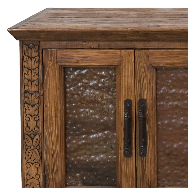 Console en bois massif 63 ", Brun clair