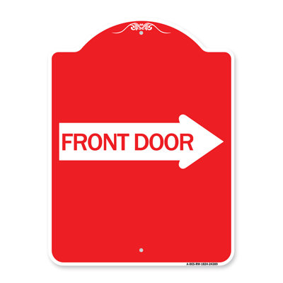 Signmission Designer Series Sign - Front Door (With Right Arrow)/24389