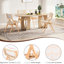 Foldable Wooden Chairs Of 2, Woven Seat And Back, Indoor Stackable For Kitchen Dining, Natural Colour, Blend With Modern Home Decor 2 - Piece Dining Room, Toned Finish, Bohemian Style