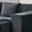 Canapé modulaire en forme de L Boneless avec repose-pieds, mousse haute densité et revêtement en velours côtelé rayé pour la maison ou le bureau.-1442973586