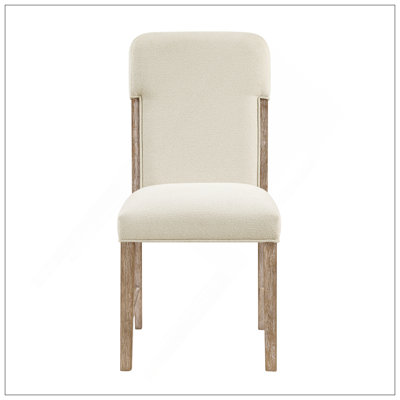 Ensemble de 2 chaises d'appoint Modern Modern Comfortable, assise et dossier rembourrés en chenille beige moelleux