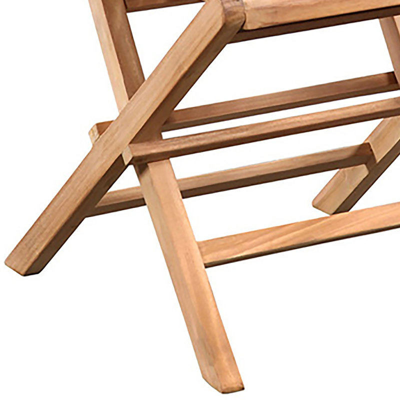 Ashdown Natural Finish Indoor-Outdoor Slatted Teak Folding Patio Chair