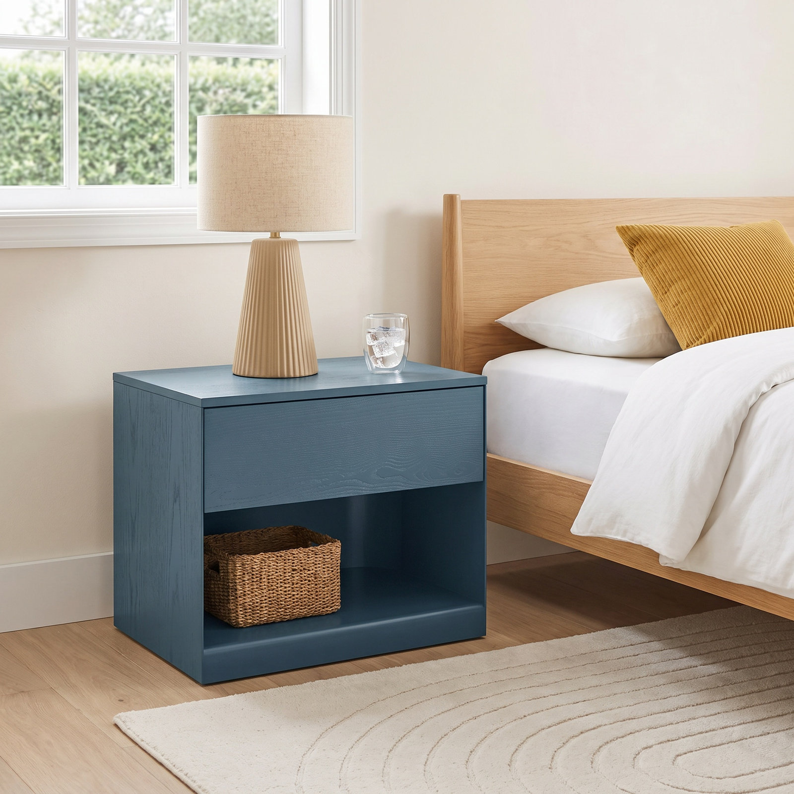 Dally 1 - Drawer Nightstand, Space Blue