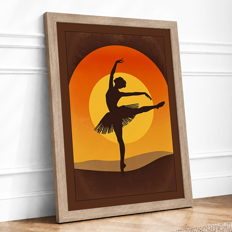 Dancer At Sunset Modern - Print, A2 - 59.4 x 42.0 cm, Oak