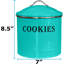 Boîte à biscuits rétro - grande, hermétique, bocal à biscuits turquoise avec couvercle pour comptoir de cuisine et cadeaux