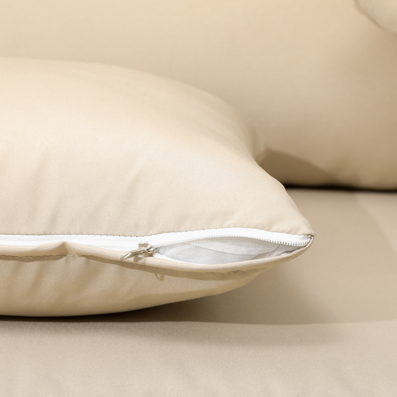 Causeuse d'extérieur avec coussins Ayston, Beige, Brun