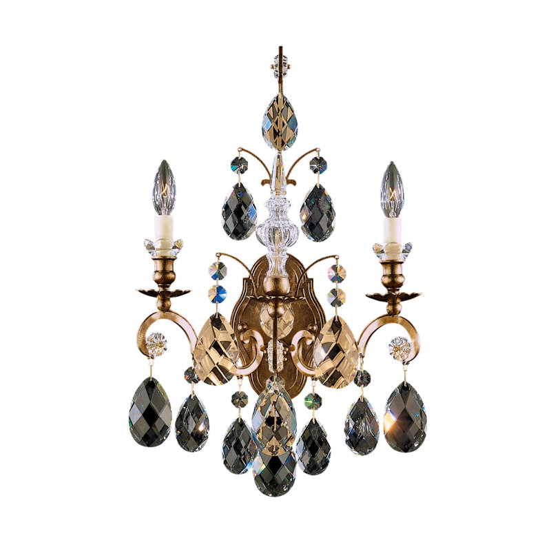 Renaissance 2 - Light Candle Wall Light, Heirloom Bronze, Handcut Clear