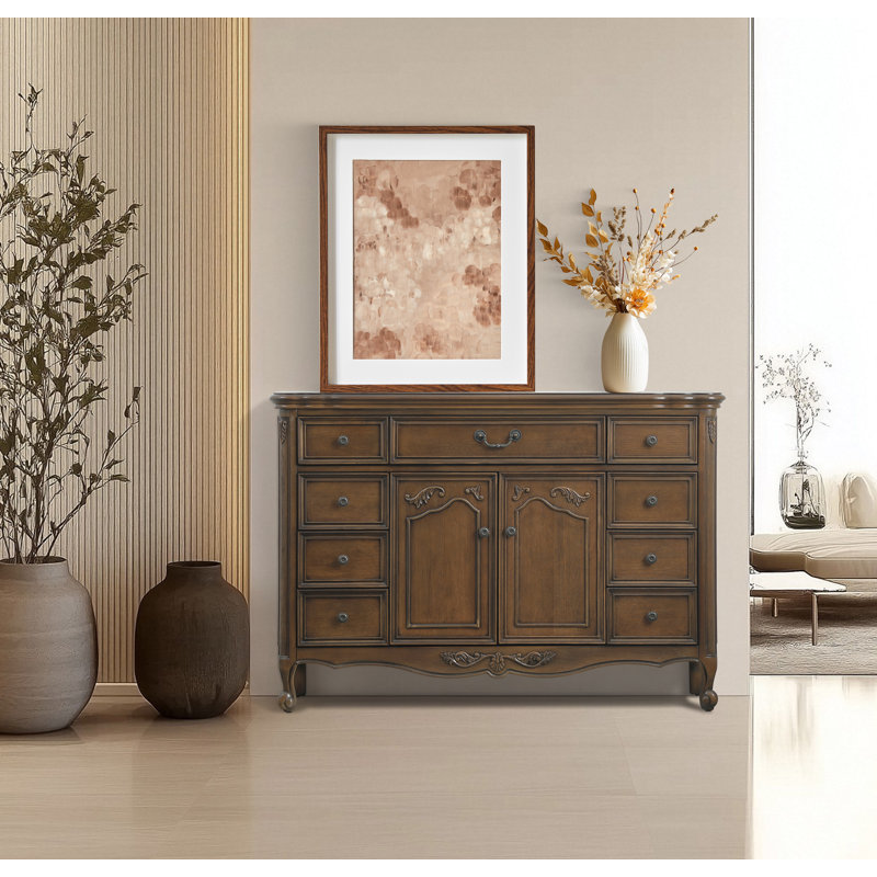 COSMO 9-Drawer Accent Chest, Dark Oak