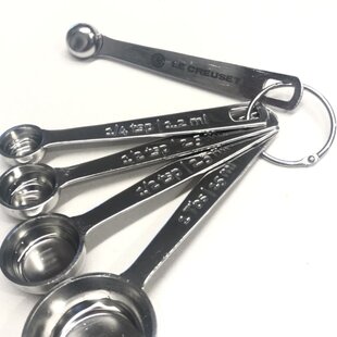 Set 5 Amco Rust Proof Stainless Steel Measuring Spoons Heavy Scoop Mouth