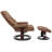 24" W Faux Leather Swivel Push-Back Recliner with Ottoman-121166503