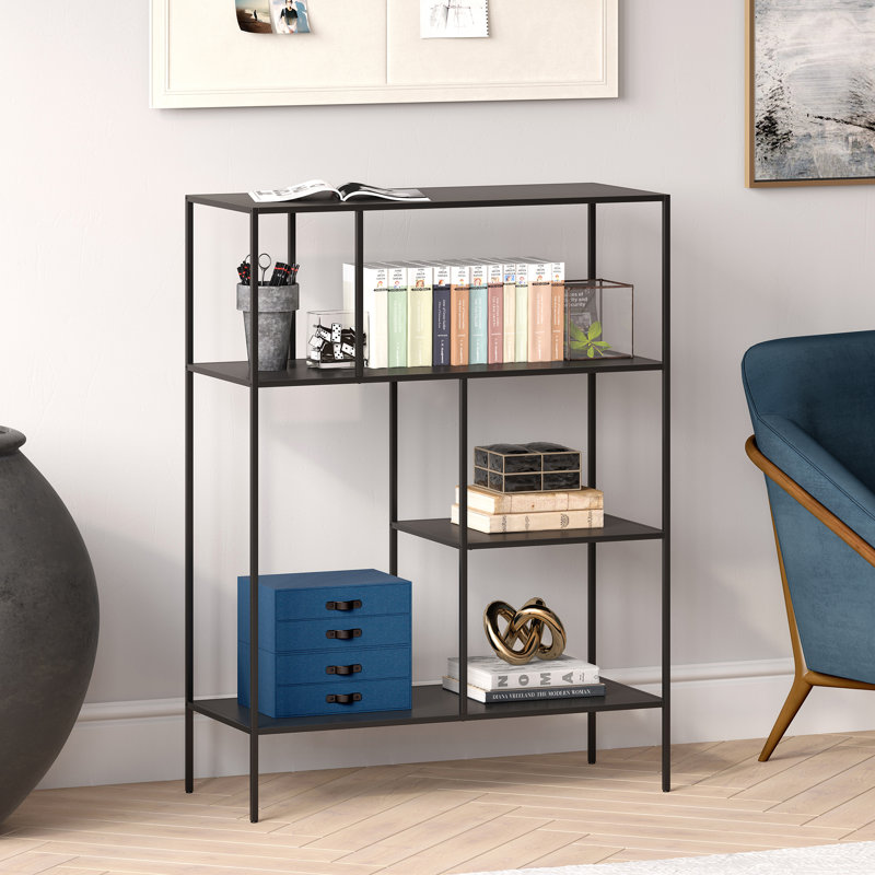 Winthrop 121.92cm H x 91.44cm W Steel Standard Bookcase, Blackened Bronze