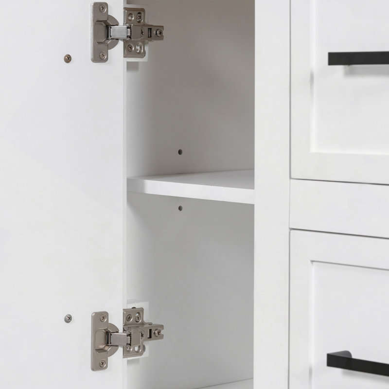 Meuble-lavabo 36 po avec lavabo intégré en résine - 4 tiroirs, 2 portes