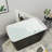46.85'' x 27.3'' Freestanding Rectangular Soaking Small Acrylic Bathtub with Chrome Drain and Overflow-98301527