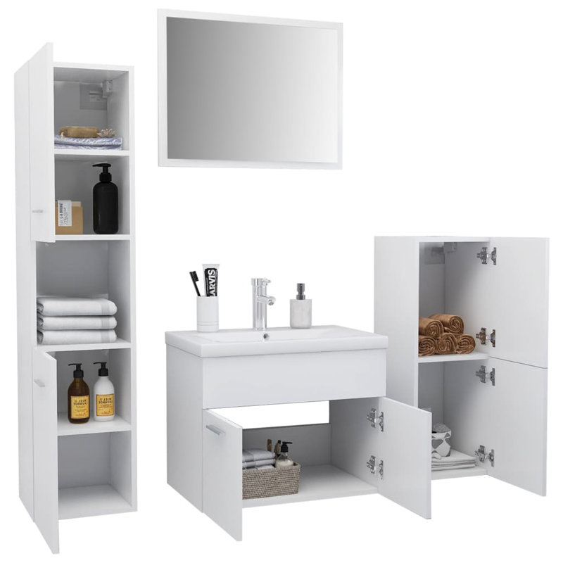 Geirlaug Bathroom Furniture Suite, White