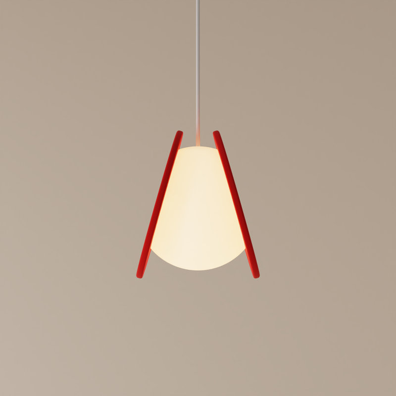 Pendulum Pendant Light, 17" H x 9.69" W x 8.03" D, Poppy, White