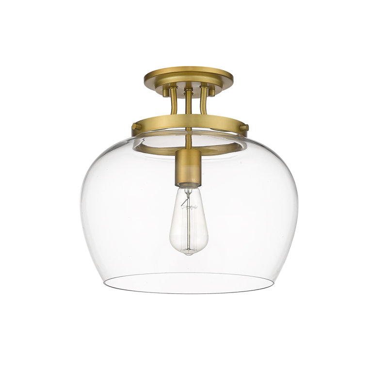 Caridad Glass Semi Flush Mount, Olde Brass