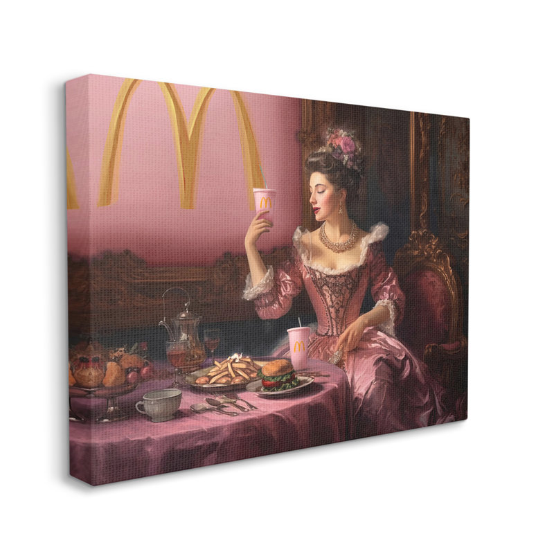 Drôle de hamburger classique sur toile par Birch & Ink, H 24 po x l 30 po x P 1,5 po