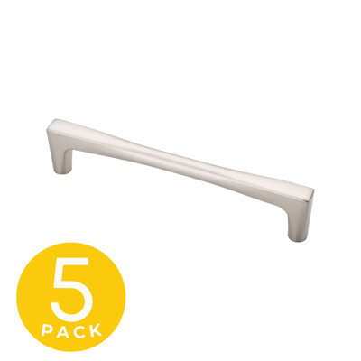 Comet Series 5 in. (128 mm) Center-to-Center Modern Satin Nickel Cabinet Handle/Pull (5 Pack)