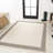 Clap Back Classic Diamond Border Cream/Black Indoor/Outdoor Rug-69807148