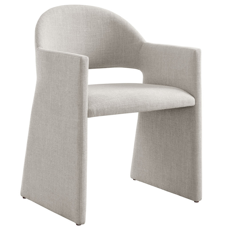 Talia Upholstered Fabric Dining Armchair, Linen