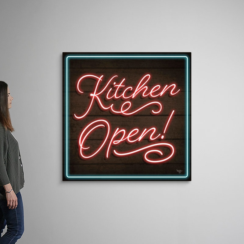 «Neon Kitchen Open Mollie», reproduction d'art sur toile tendue, Toile tendue, H 48 po x l 48 po x P 1,25 po