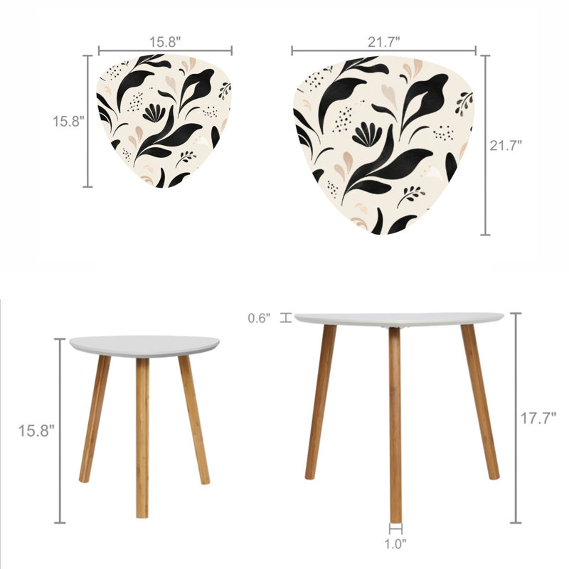 Ensemble de 2 tables basses gigognes Triangle