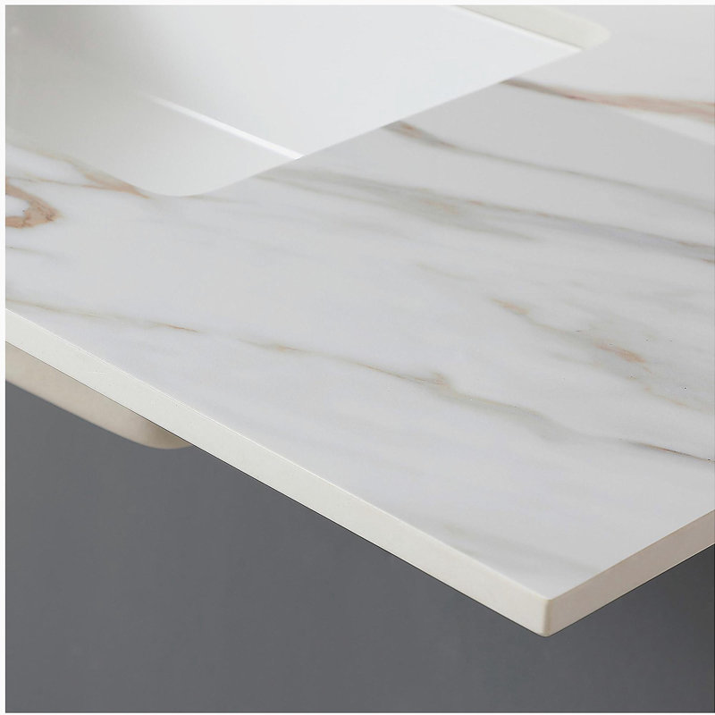43-inch marble dressing table top, bathroom dressing table top with undermount rectangular sink and 4-inch high backboard