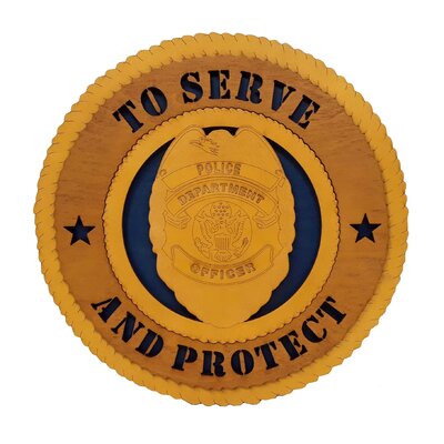 To Serve and Protect Jacksonville Police Officer Wall Décor -  Wood Art USA, m wp badge