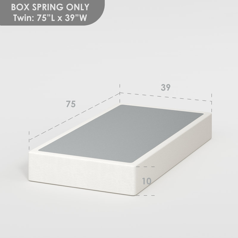 Chic 10-inch Black Matte Metal Spring Box With Easy Assembly, Twin