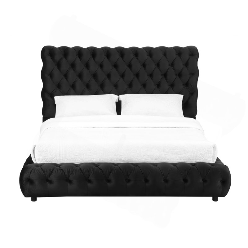 Mobilier de chambre à coucher 1pc, Noir, Grand lit