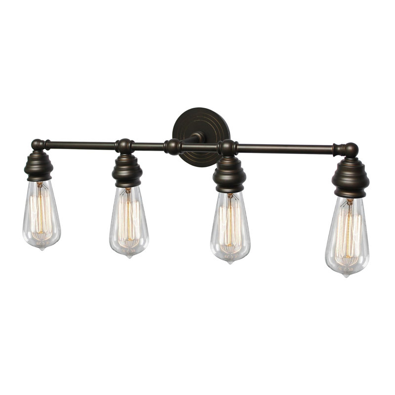 Éclairage pour salle de bain 4 lumières Abbas, Bronze huilé