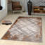 Tapis abstrait en polyester tissé à plat à la machine Chasity - brun / beige-1823771304