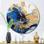 Horloge murale bleu foncé et or Strokes III - Fractals-93381410