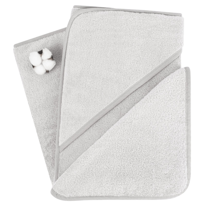 Ensemble de 8 serviettes de bain 100% coton, Gris
