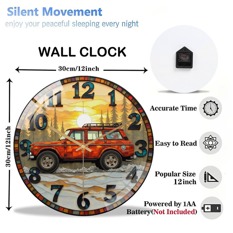 Horloge murale rétro 12 po