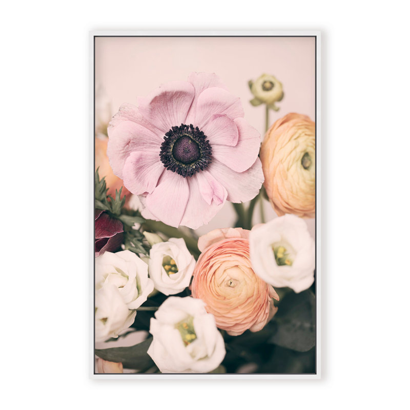 Nature Inspired Pastel Bouquet by  - Picture Frame Photograph on Paper, 48" H x 32" W x 1.125" D, Black, Framed Matted Print