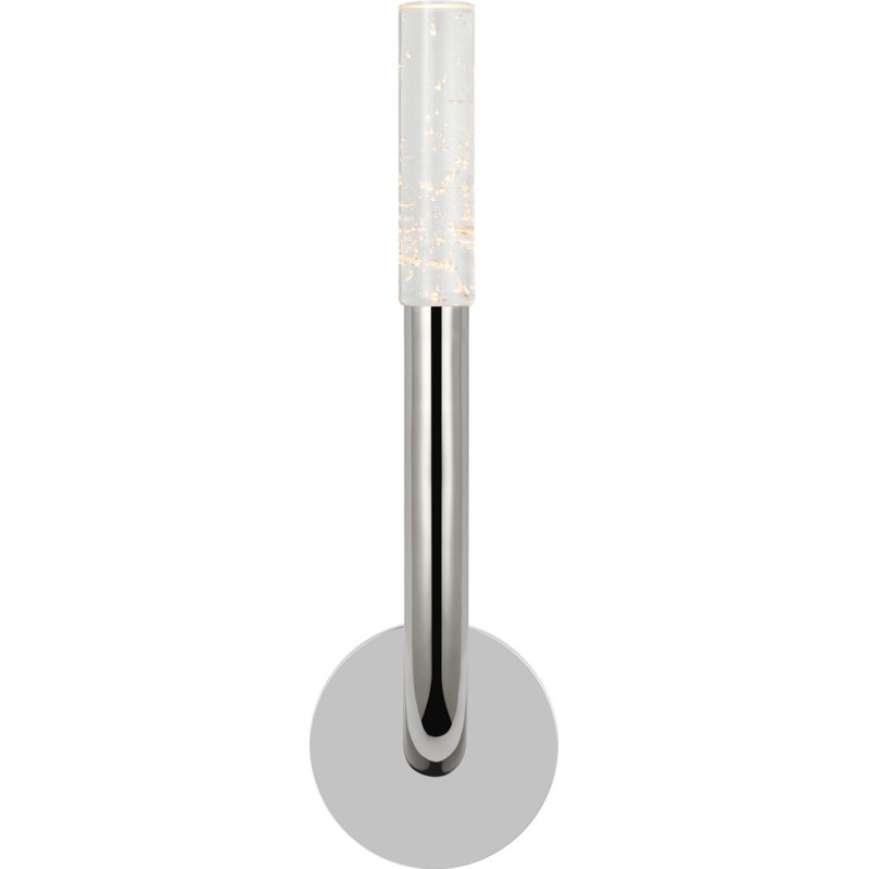 Rousseau Single Sconce with Seeded Glass, Polished Nickel