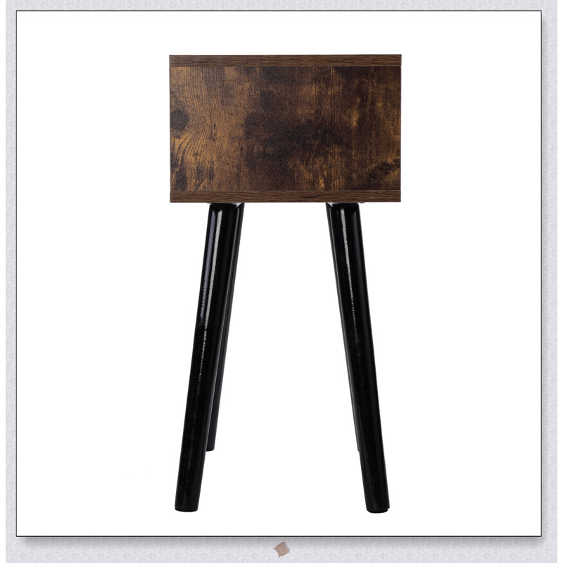Table d'appoint en bois avec tiroir de rangement, table de chevet durable et élégante pour chambre à coucher et salon